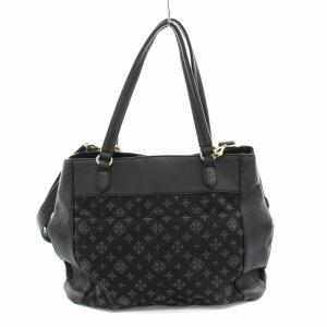 russet ハンドバッグ ショルダーバッグ 2way 総柄 ナイロン レザー 黒 ブラック /YT