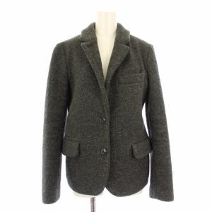テーラードジャケット アウター シングル ショート丈 ウール 6 グレー /BB