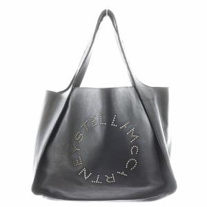 ハンドバッグ トートバッグ ロゴ フェイクレザー 黒 ブラック /AN1