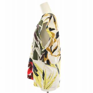 MARNI カットソー Tシャツ 総柄 フレンチスリーブ 42 白 ホワイト 黄色 イエロー カーキ 0000304575