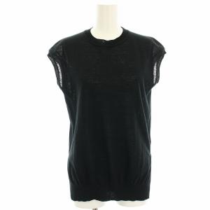 23SS FORTUNA KAYLE ニット カットソー ノースリーブ 麻 リネン混 38 黒 ブラック