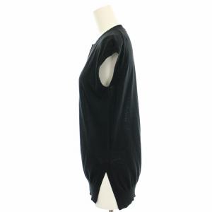 theory luxe 23SS FORTUNA KAYLE ニット カットソー ノースリーブ 麻 リネン混 38 黒 ブラック