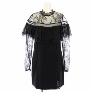 ワンピース レース 長袖 ミニ 黒 20P-RS20-109 /TK