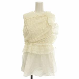 ノースリーブ ブラウス P181-2261 フリル シャツ 0 白 ホワイト /G