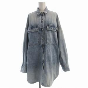 デニムシャツ ブラウス チュニック ビックシルエット 長袖 F インディゴ WGZ1002209A0006