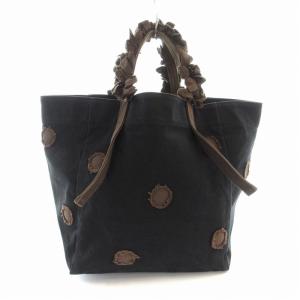 LUDLOW トートバッグ ドット フリル 布製 黒 ブラック /EE