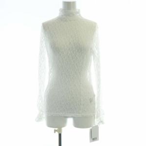 タグ付き 25SS レースハイネックプルオーバー カットソー シアー シースルー 長袖 2 白 ホワイト