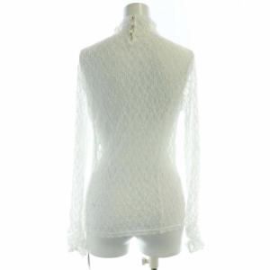 Rirandture タグ付き 25SS レースハイネックプルオーバー カットソー シアー シースルー 長袖 2 白 ホワイト