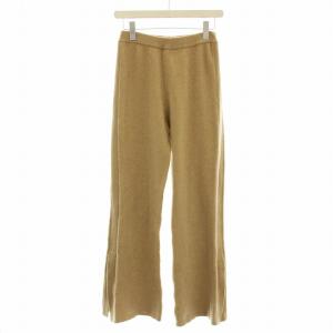 ニットパンツ ウール スリット イージーパンツ XS ベージュ /G