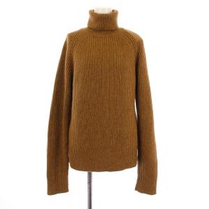 ニット セーター 長袖 タートルネック ウール モヘヤ カシミヤ S 茶 /BM