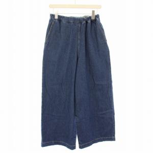 25SS コットンツイルイージーワイド デニムパンツ ジーンズ ウエストゴム F 青 ブルー 25030462121010