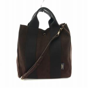ジーノ GINO ミドルトートバッグ ハンドバッグ ショルダーバッグ 2way スエード 茶 ブラウン