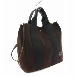 VIOLA d'ORO ジーノ GINO ミドルトートバッグ ハンドバッグ ショルダーバッグ 2way スエード 茶 ブラウン