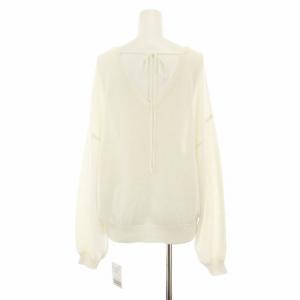 IENA 25SS テープヤーンパフ2WAYプルオーバー ニット セーター 長袖 シアー リボン タグ付き 麻 リネン混