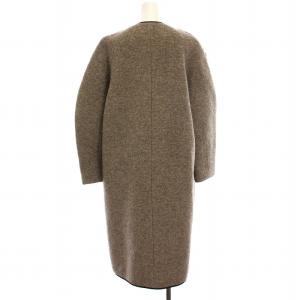 nagonstans エッグアームコート ロング ノーカラー アウター 36 グレー ブラウン 470CA830-5790 /YM