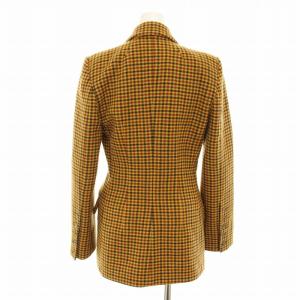 KHAITE テーラードジャケット 千鳥格子 シルク 2 イエロー ブラウン