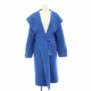 フーディーコート カシミヤ混 34 ブルー 201601026