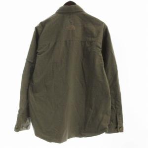 THE NORTH FACE MULTI PURPOSE SHIRT カジュアルシャツ ロゴ 刺繍 長袖 L カーキ NT26200