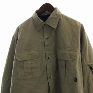 THE NORTH FACE MULTI PURPOSE SHIRT カジュアルシャツ ロゴ 刺繍 長袖 L カーキ NT26200