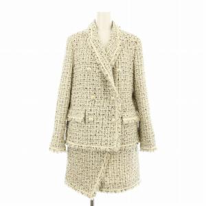 23AW ミックスツイードジャケット ミックスツイードミニスカート セットアップ 上下 テーラードジャケット