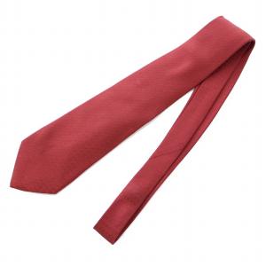 HERMES H柄 ネクタイ シルク100％ 赤 /YM OH