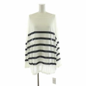 タグ付き 24SS ボートネックシアールーズニット カットソー ボーダー F ホワイト ネイビー 24080200522020