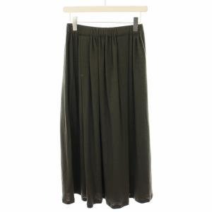 ウールカットギャザースカート ロング フレア イージー Free カーキ GA07-25M005 /YT