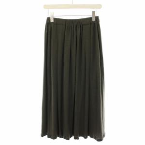 かぐれ ウールカットギャザースカート ロング フレア イージー Free カーキ GA07-25M005 /YT