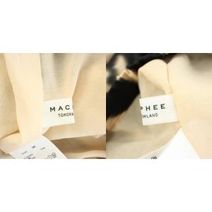 MACPHEE 24AW ブルリープリントアシンメトリーギャザースカート ロング フレア イージー 総柄 36 ベージュ