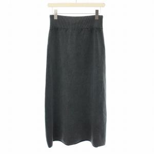 25SS GIZA接結スカート ロング フレア イージー 38 チャコールグレー 25060900450010