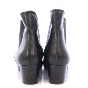 FABIO RUSCONI サイドゴアブーツ ショートブーツ ラウンドトゥ チャンキーヒール レザー 切替 38 黒 ブラック /BB