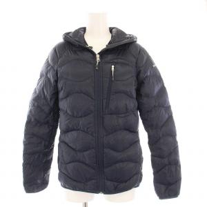 W HELIUM HJ ヘリウムダウンフードジャケット ジップアップ アウター XS 紺 G33534039
