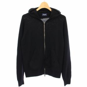 ジップアップパーカー ニット ウール 長袖 44 黒 /TK