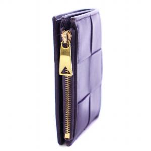 BOTTEGA VENETA マキシ イントレチャート スモール カセット 二つ折り財布 パープル