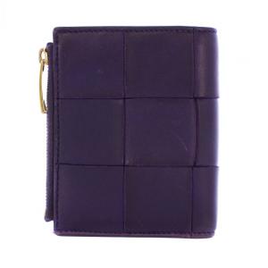 BOTTEGA VENETA マキシ イントレチャート スモール カセット 二つ折り財布 パープル