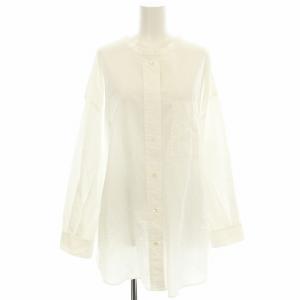 22SS ノーカラーシャツ ブラウス ロング 長袖 F 白 ホワイト BEZ1021304A0003 /HN