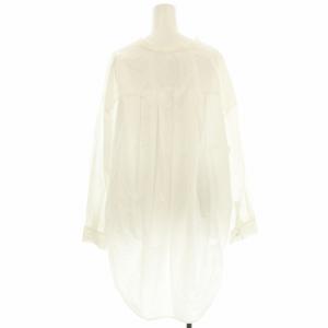 BEARDSLEY 22SS ノーカラーシャツ ブラウス ロング 長袖 F 白 ホワイト BEZ1021304A0003 /HN