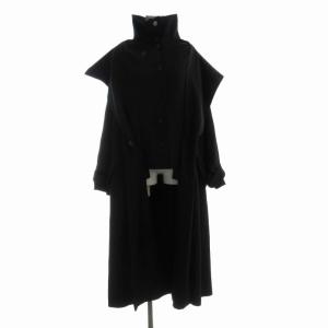 ステンカラーコート ロング アウター 黒 ブラック RHUZE-41110 /RO
