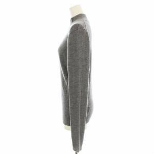 Spick&Span 23AW ジップアップリブハイネック ニット カットソー ウール 長袖 グレー 23080200636040