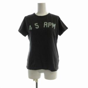 Tシャツ カットソー クルーネック プリント 半袖 2 グレー /RO