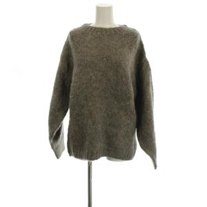 タグ付き ウールモヘヤクルーネックプルオーバー ニット セーター 長袖 F グレー 20080370403030