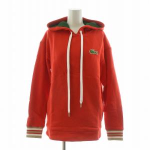 タグ付き オーガニックコットンスェットパーカ プルオーバー フーディー 長袖 ワッペン XS オレンジ