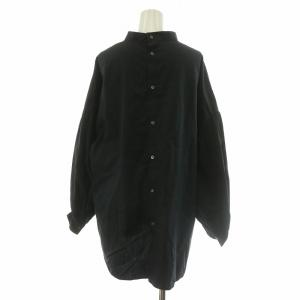 Spick&Span タグ付き シャツ ブラウス 長袖 バンドカラー サイドスリット F ブラック 21-051-200-2040-1-0