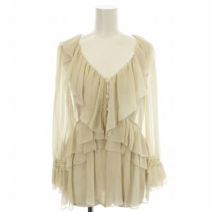 シースルー シャツ 123478010 ブラウス 長袖 フリル 36 アイボリー /G