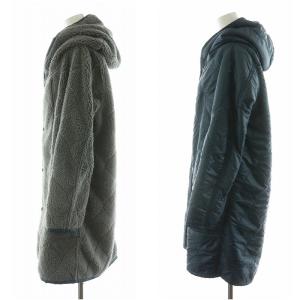 HYSTERIC GLAMOUR キルティングコート リバーシブル アウター ロング ボア フーディー F ネイビー 01173AC02