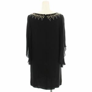Grace Class ワンピース 04010431 ミニ ドレス ビジュー シルク 36 黒 ブラック /G
