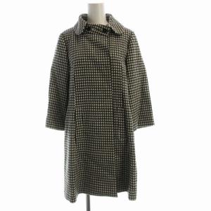 タグ付き チェスターコート ミドル 千鳥格子 アームウォーマー付き 38 黒 ブラック 白 ホワイト 1581-W858