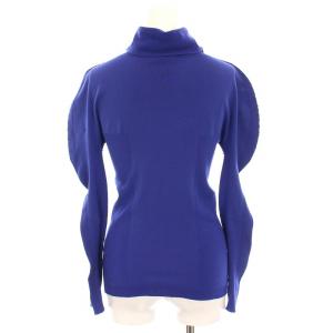 me ISSEY MIYAKE ニット カットソー 長袖 タートルネック 青 MI92KJ332 /YM