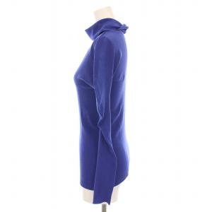 me ISSEY MIYAKE ニット カットソー 長袖 タートルネック 青 MI92KJ332 /YM