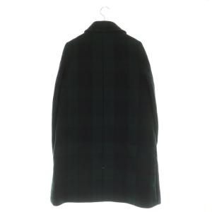 IENA 14AW メルトンショールカラーコート ロング チェック 36 グリーン /MY OS